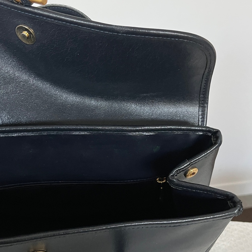Longchamp Black Leather Top-Handle Tote with Gold Accent - Picture 5 of 13